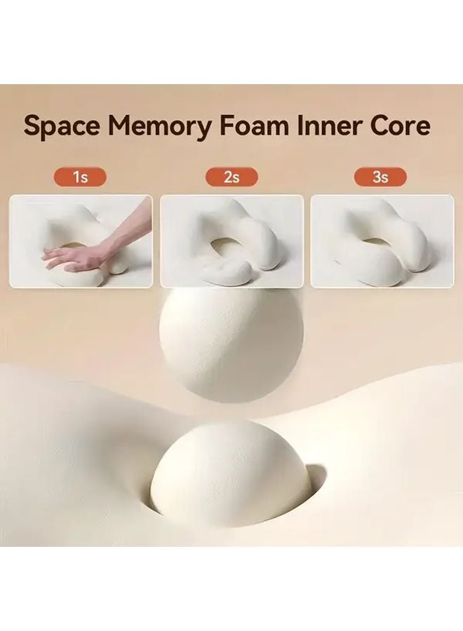 Dark Gray U Shaped Cervical Pillow Neck Support With Removable Cover Travel Bed Use - Image 2